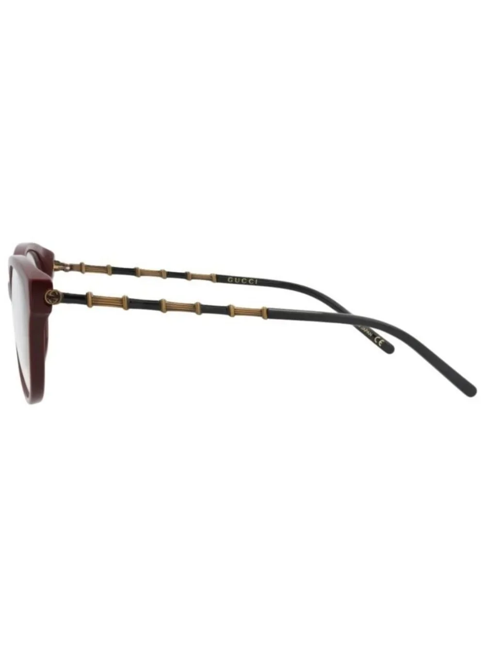 New Gucci Womens Cat Eye Burgundy Gold Transparent Fashion Designer Eyeglasses